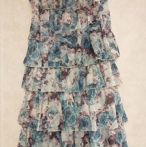 Floral ruffle maxi skirt